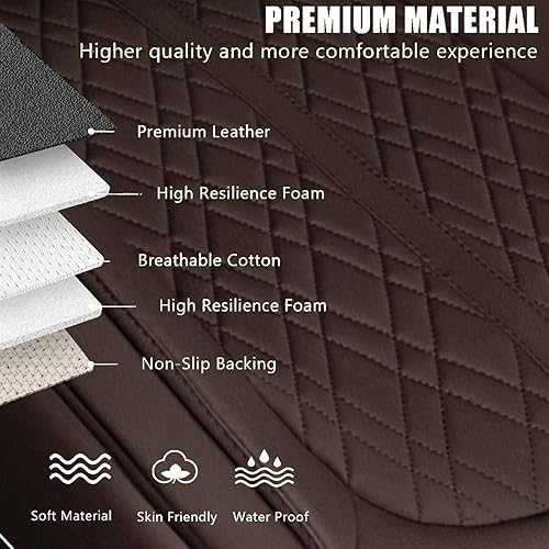 Miniatura 5 de Paquete de 2 fundas de asiento de automóvil para parte inferior del asiento delantero del automóvil, protector de cojín de cuero sintético de alta