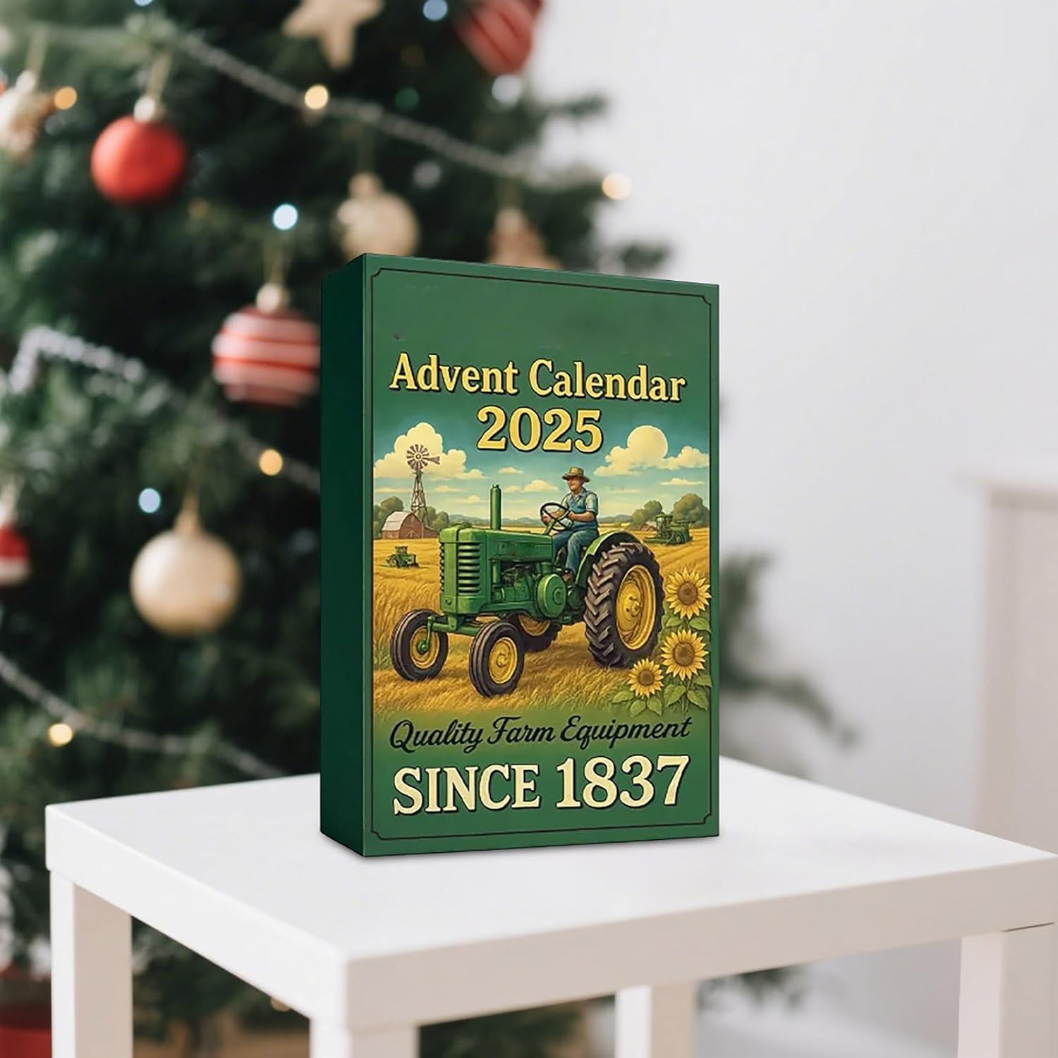 2025 Tractor Advent Calendar - 24 Days Of Mini Farm Tractor Ornaments, Vintage Christmas Countdown For Farmers
