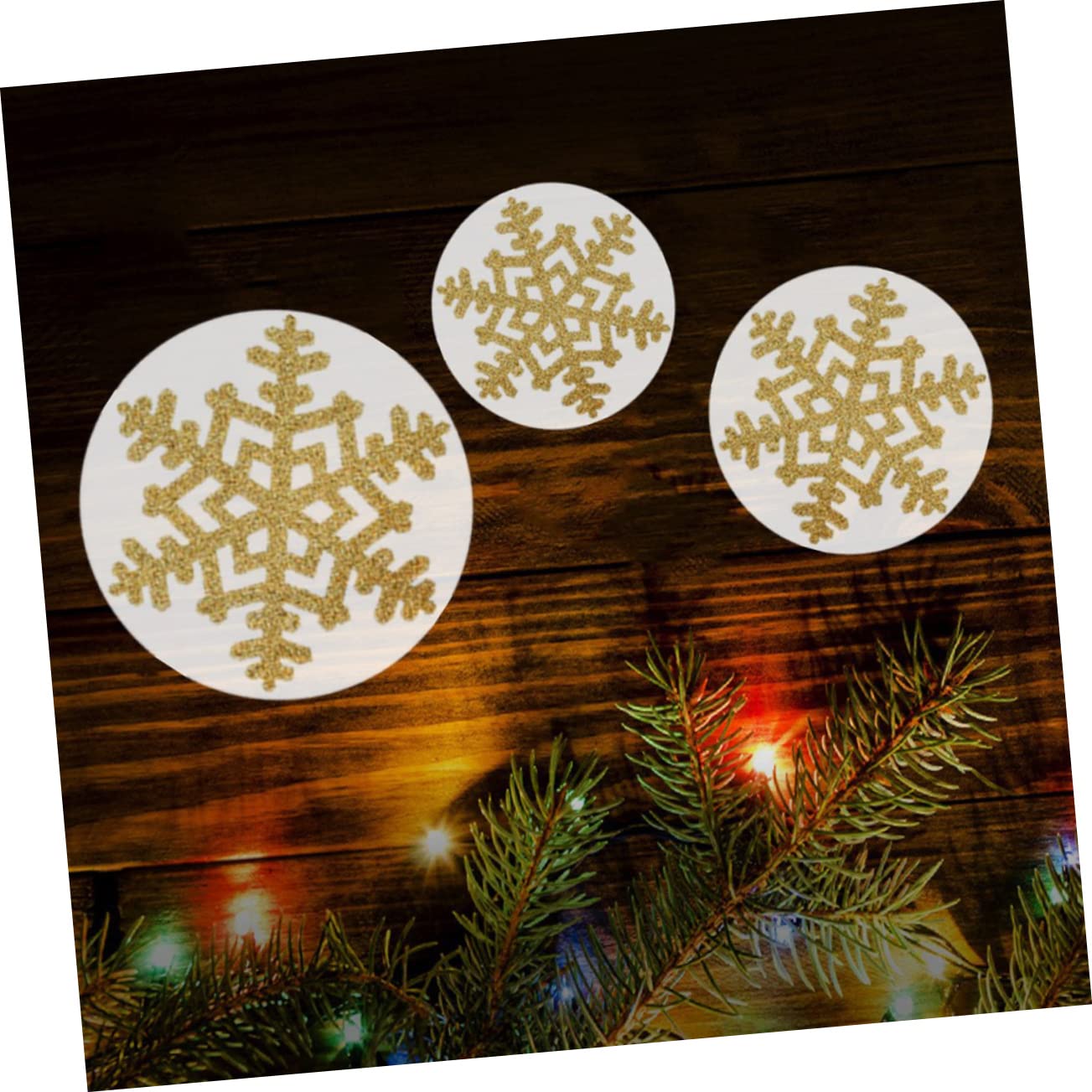 Alipis 36stücke Teiliges Weihnachts-schneeflocken Wandaufkleber Kreative Pvc Selbstklebende Dekoration Für Wände Und Böden Abnehmbare Goldene Schneeflocken Für Festliche Anlässe