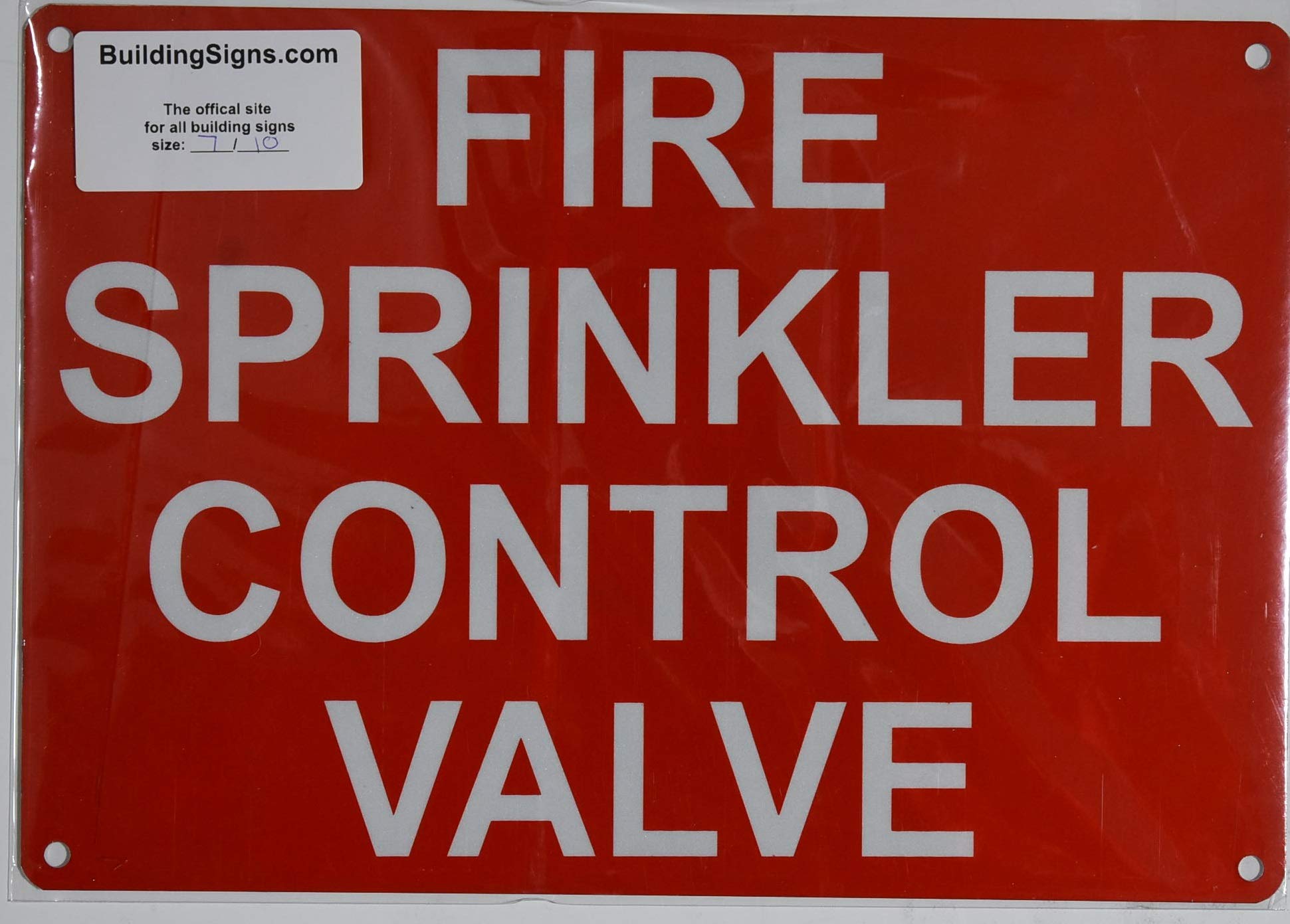 SmartSign Reflective Sprinkler Control Valve Tag - 2x6 Inch Engineer Grade White On Red, 3M Certified For Outdoor Use - View #7