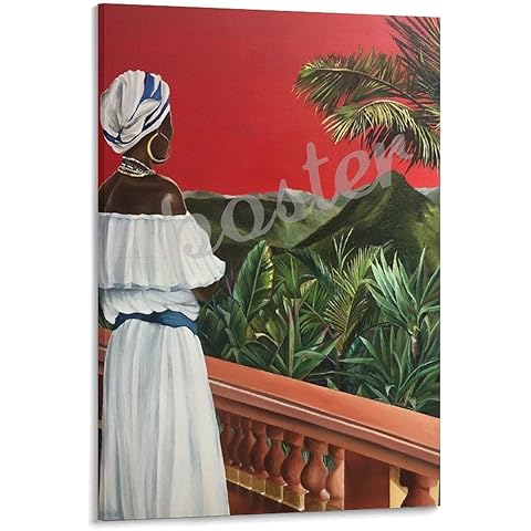 QDFXCYOO Traditional Puerto Rican Dance Puerto Rican Afro-Latino Art Canvas Poster Canvas Painting Wall Art Poster for Bedroom Living Room Decor 08x12inch(20x30cm), Frame-style
