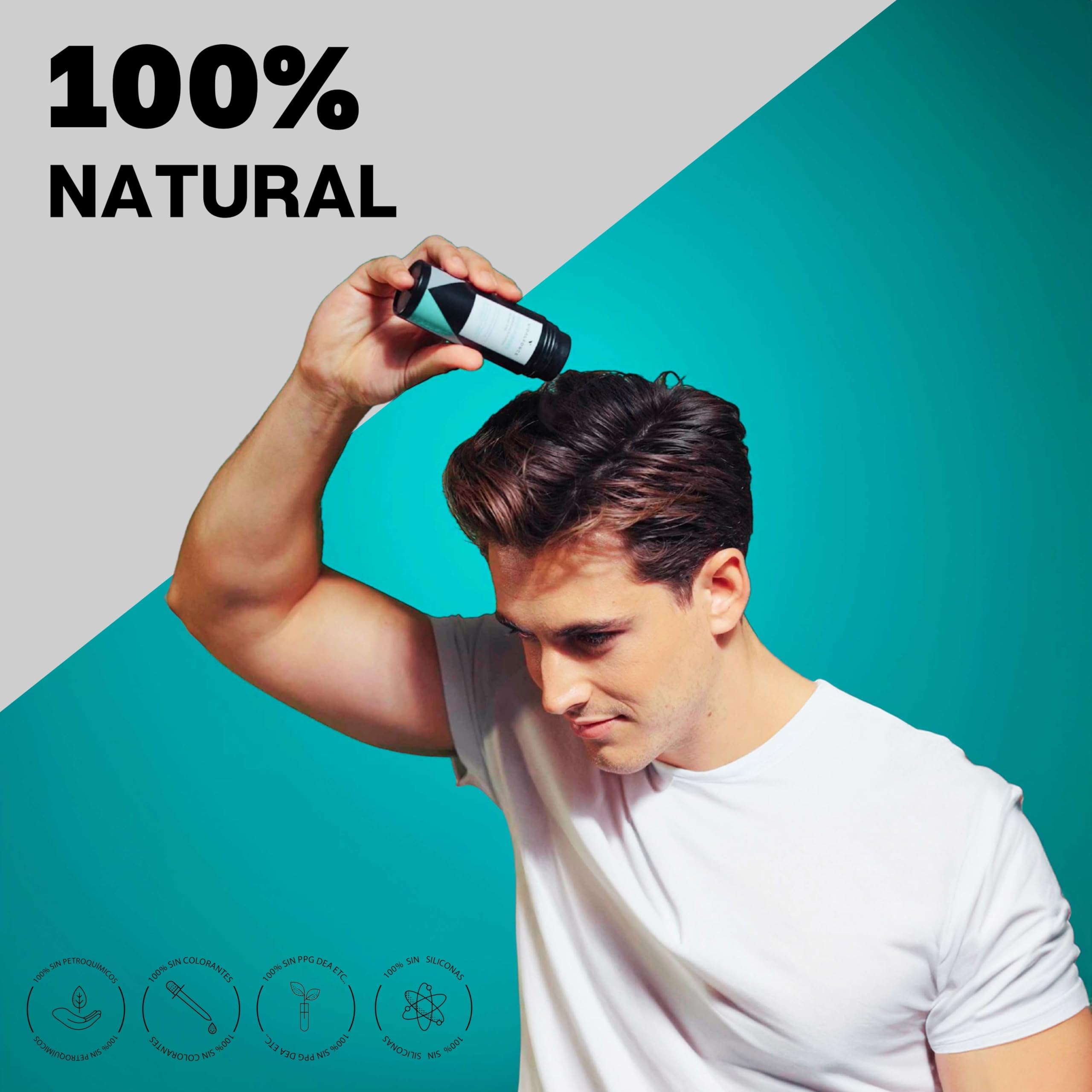 VidalForce Fibra Capilar Negro 60g (Pack 2x30g) 100% de origen Vegetal I Maquillaje Capilar indetectable I Fibras Keratina vegetal I Disimular Calvicie hombre y mujer