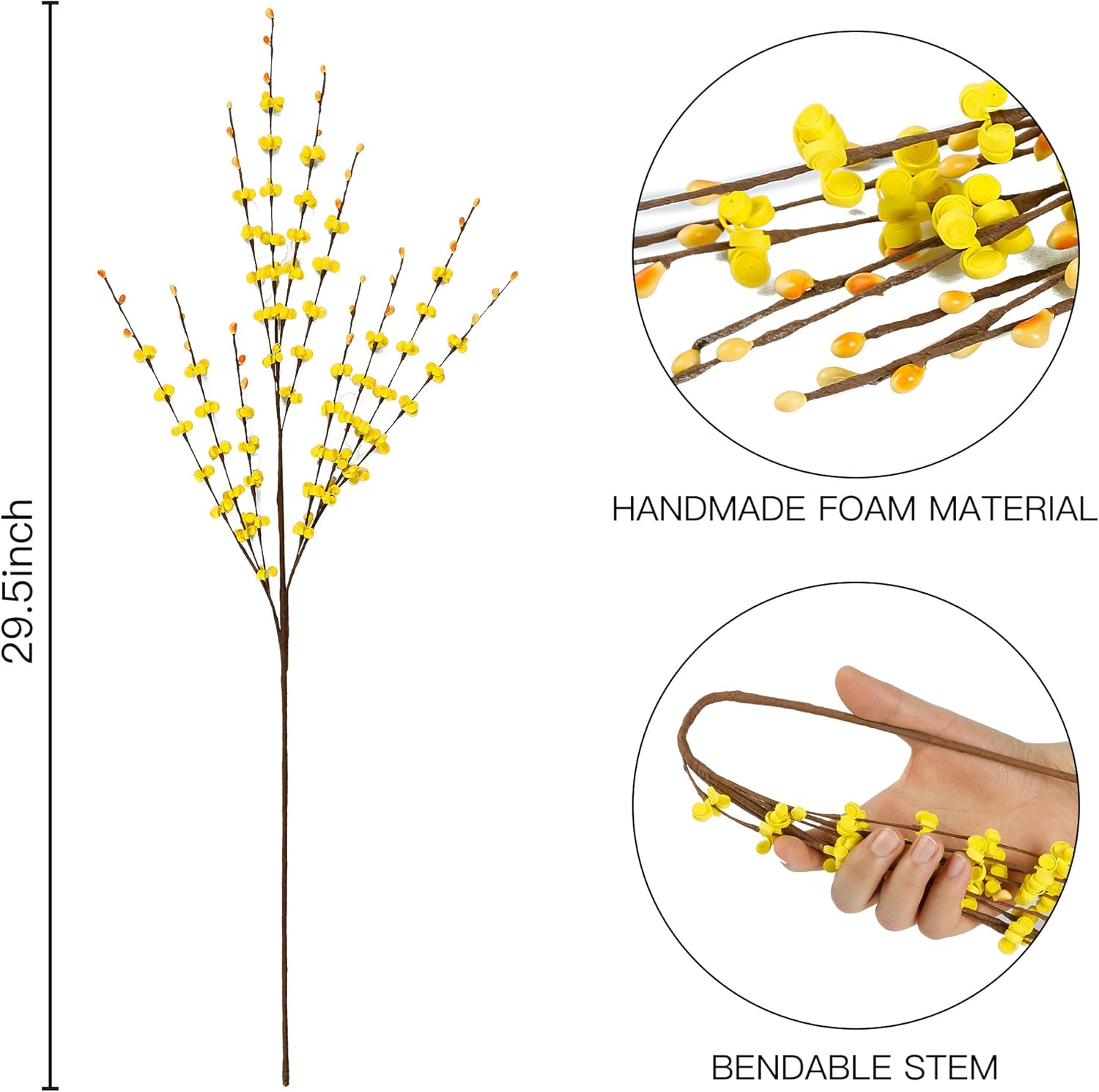 Sggvecsy 10 Pcs 29.5’’ Long Artificial Jasmine Flowers Tall Fake Flower Bouquet Faux Jasmine Plants Dry Branches for Wedding Home Party Office Hotel Restaurant Kitchen Decoration（Yellow） - Image 7