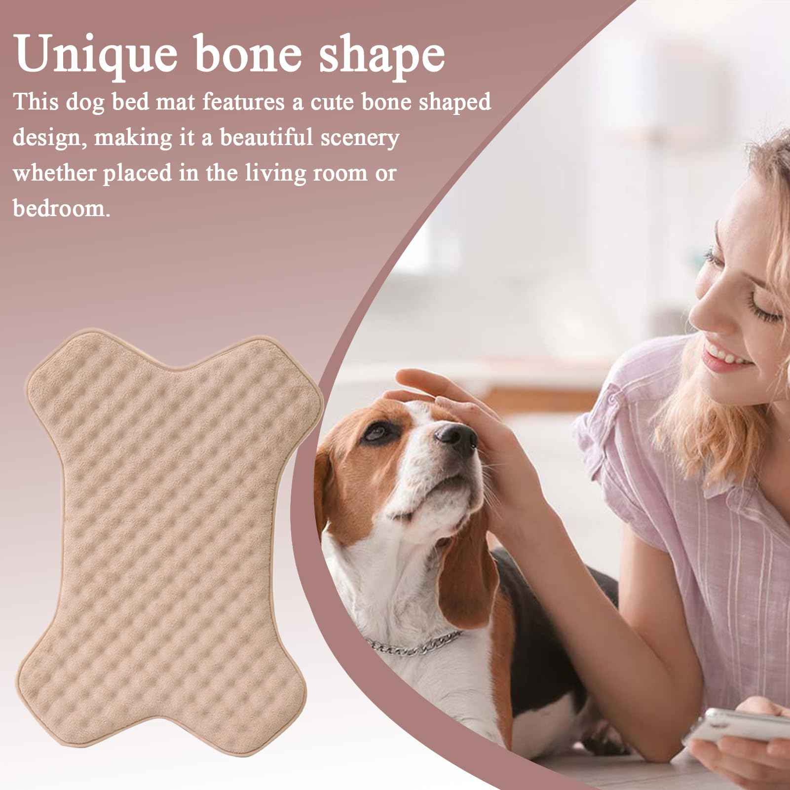 Generisch Caja para Perros, Cama Indestructible para Perros, colchón Lavable a máquina, Forma de Hueso Dulce, sin deslizamientos, Cama para Perros Resistente a Masticar, para cumpleaños