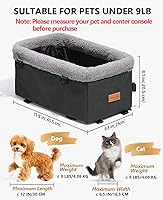 Vista 2 de BurgeonNest Asiento de Coche para Perro Pequeño, Asiento Elevador para Mascotas de Consola Central con Marco de Metal, Asiento Mejorado