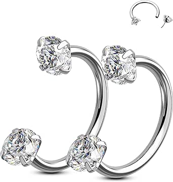 Horseshoe Ring Septum Daith Helix Orbital Piercing Nose Lip Ear Navel Shoe U Bar