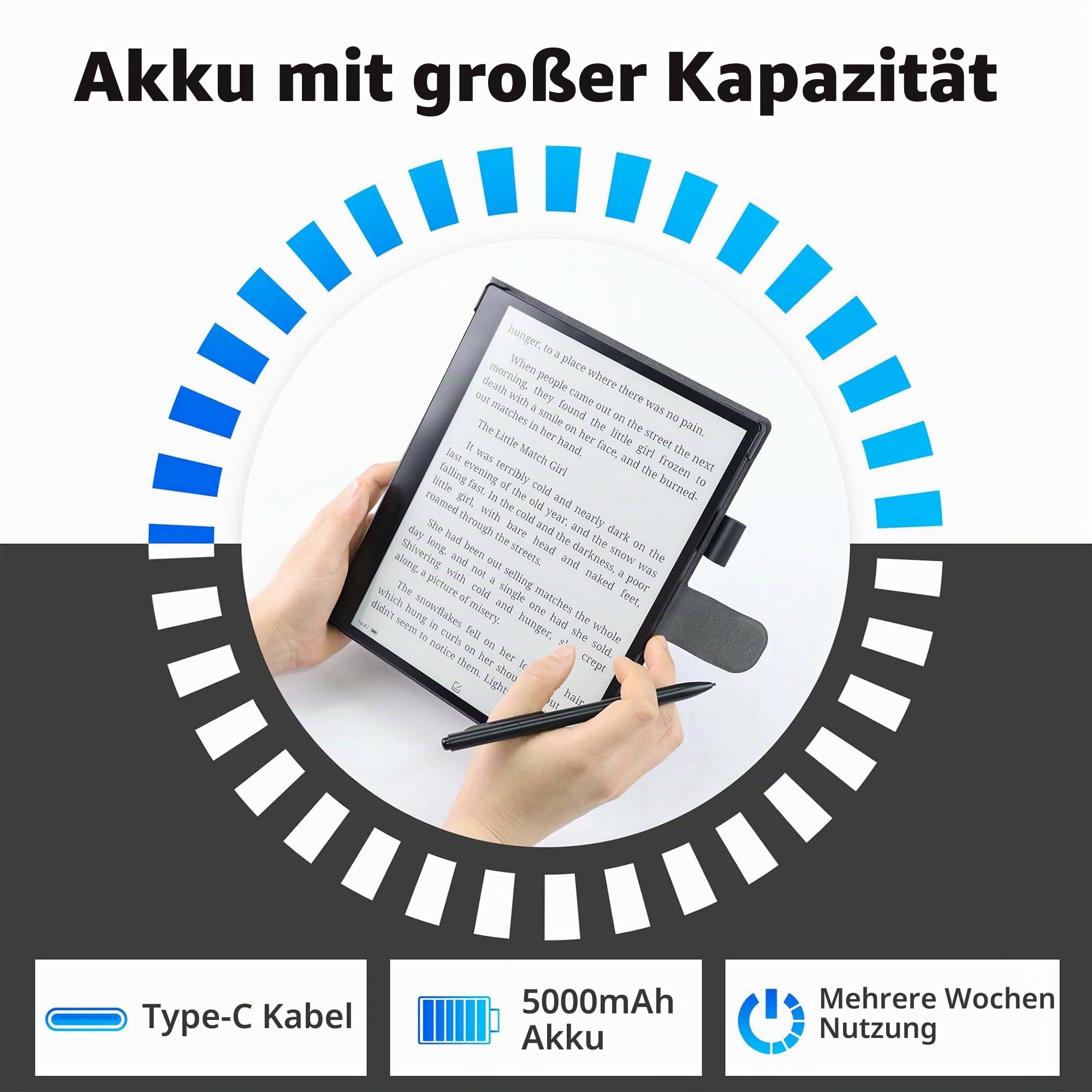 Lipa ET10 Ereader 10 Zoll - 64GB - 4GB RAM - Mehr Sprachen - Ebook & Hörbuch - E-Reader für Ebooks - Mit Google Playstore - Mit Hülle und Stylus Pen - E-Ink - Notizen möglich
