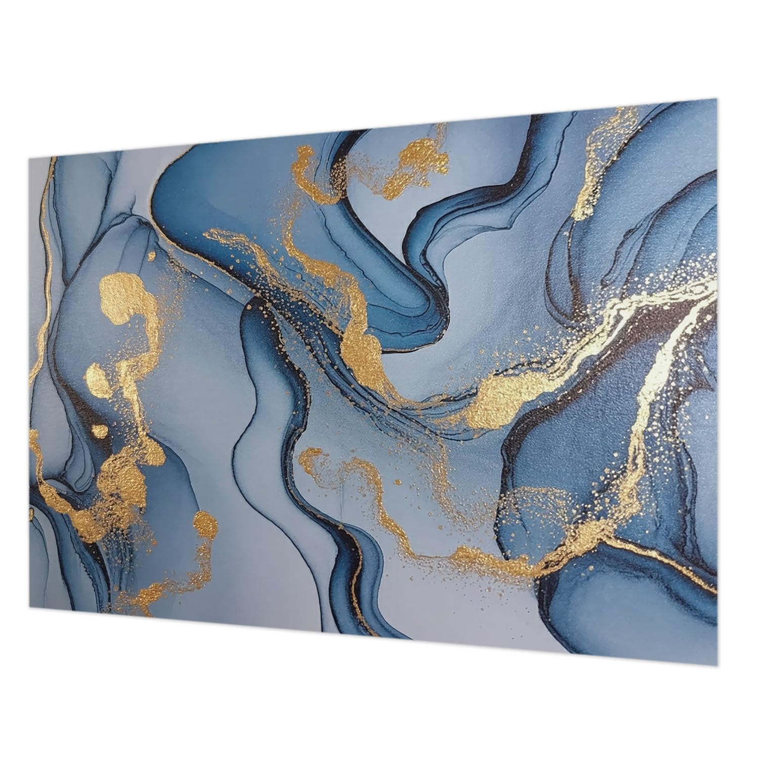 Papier peint intissé vagues bleues 312x219 déco salon colle incluse