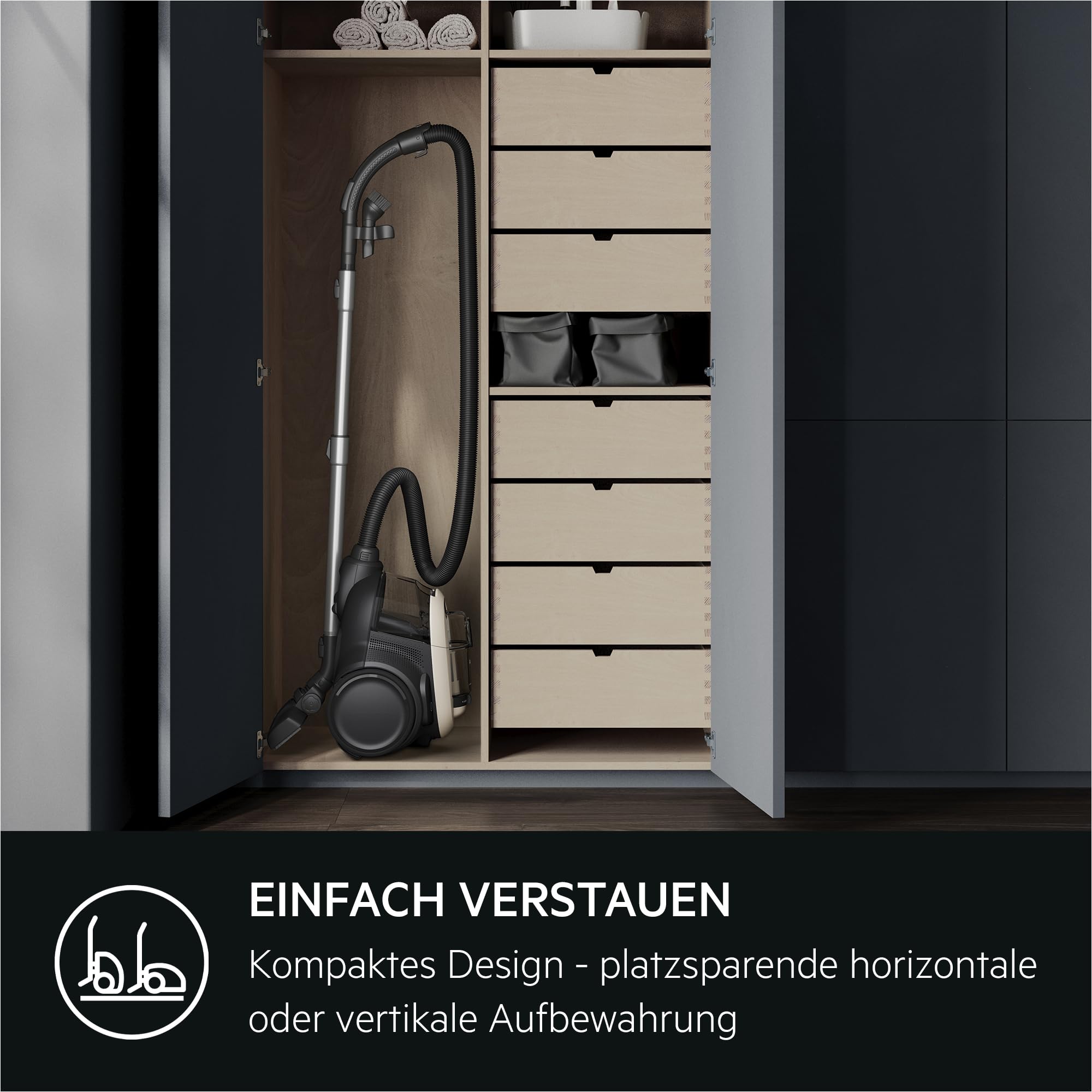 AEG CLEAN 6000 Staubsauger Beutellos, Starke Zyklontechnologie 700 W, AllFloor Bodendüse, 6-stufige Filtration - hygienisch saubere Luft, 1,6 l Staubbehälter, 12 m Aktionsradius, 73 dB, Weiß, AL61C2SW