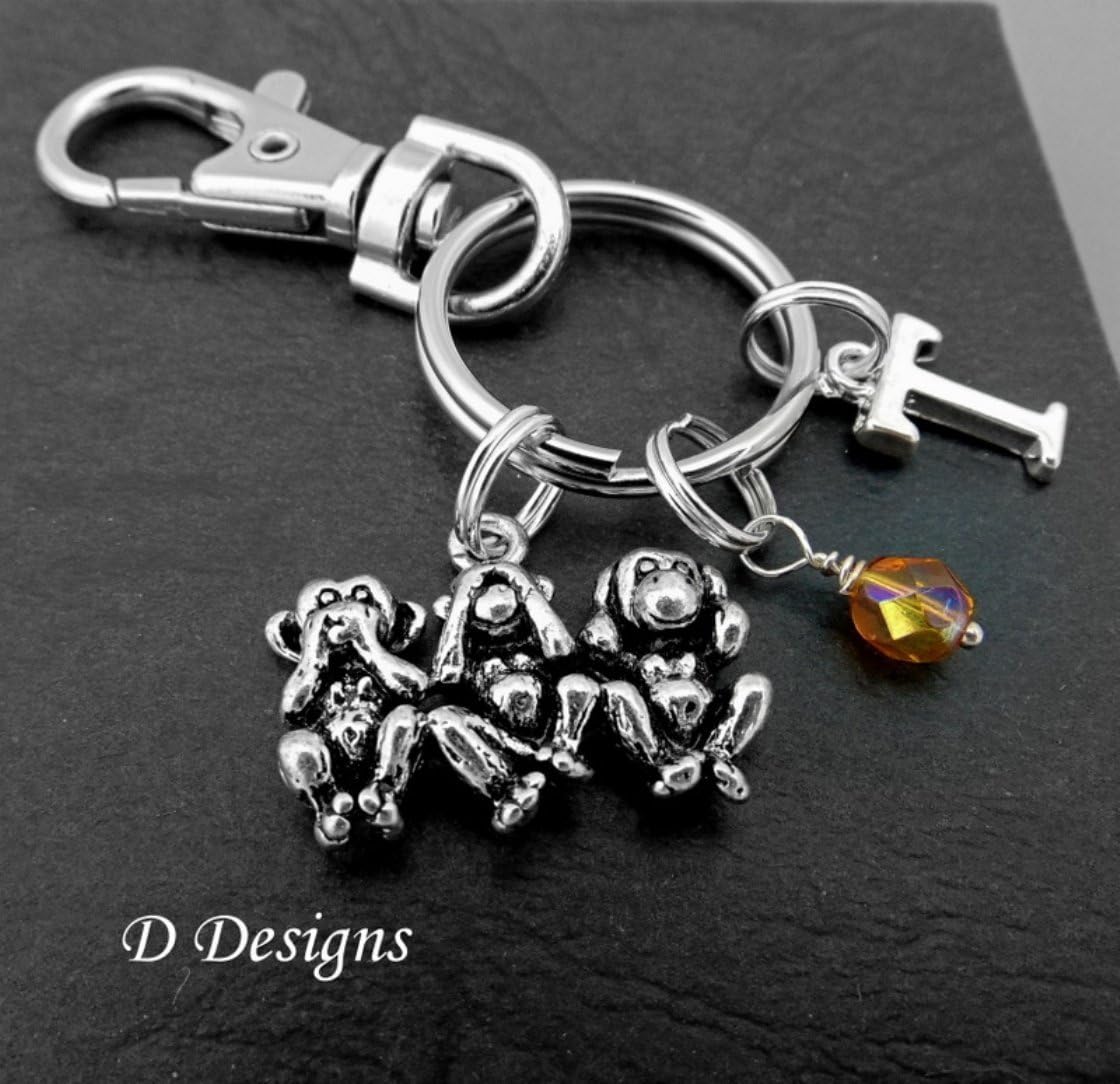 Monkey Keyring Bag Charm Personalised Ape Wild Animal Gifts