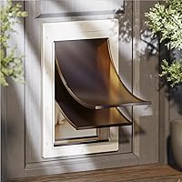 PETCOMING Large Never-Rust Dog Door: Dual Magnetic Flaps, Durable Plastic Frame for 100lb Pets, Weatherproof for Doors & Walls