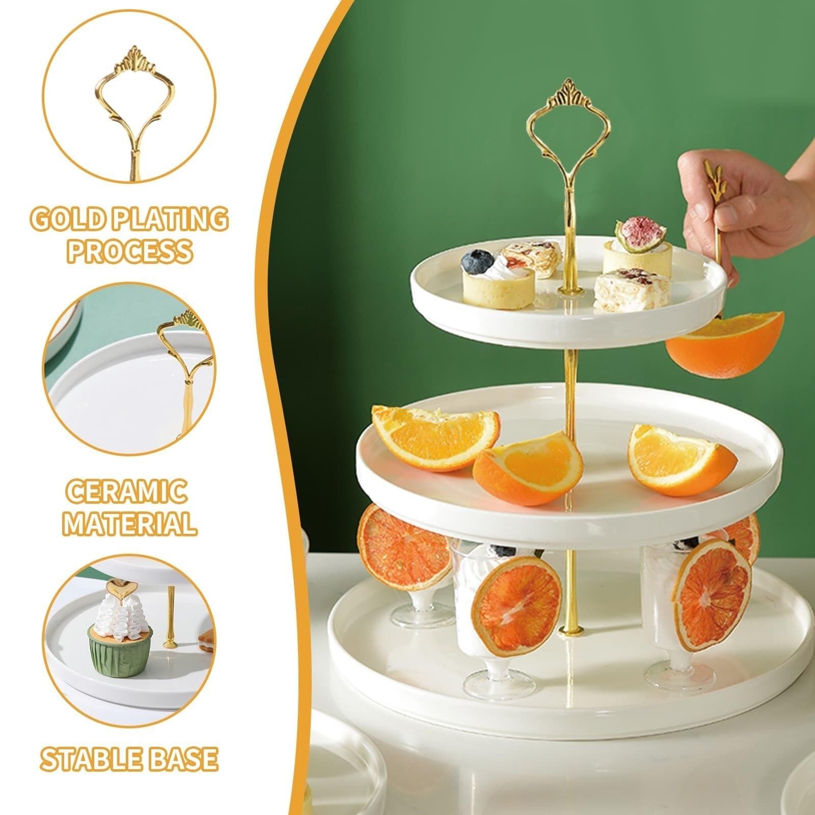 Podstawka pod tort, Ceramiczny metalowy stojak na ciasto