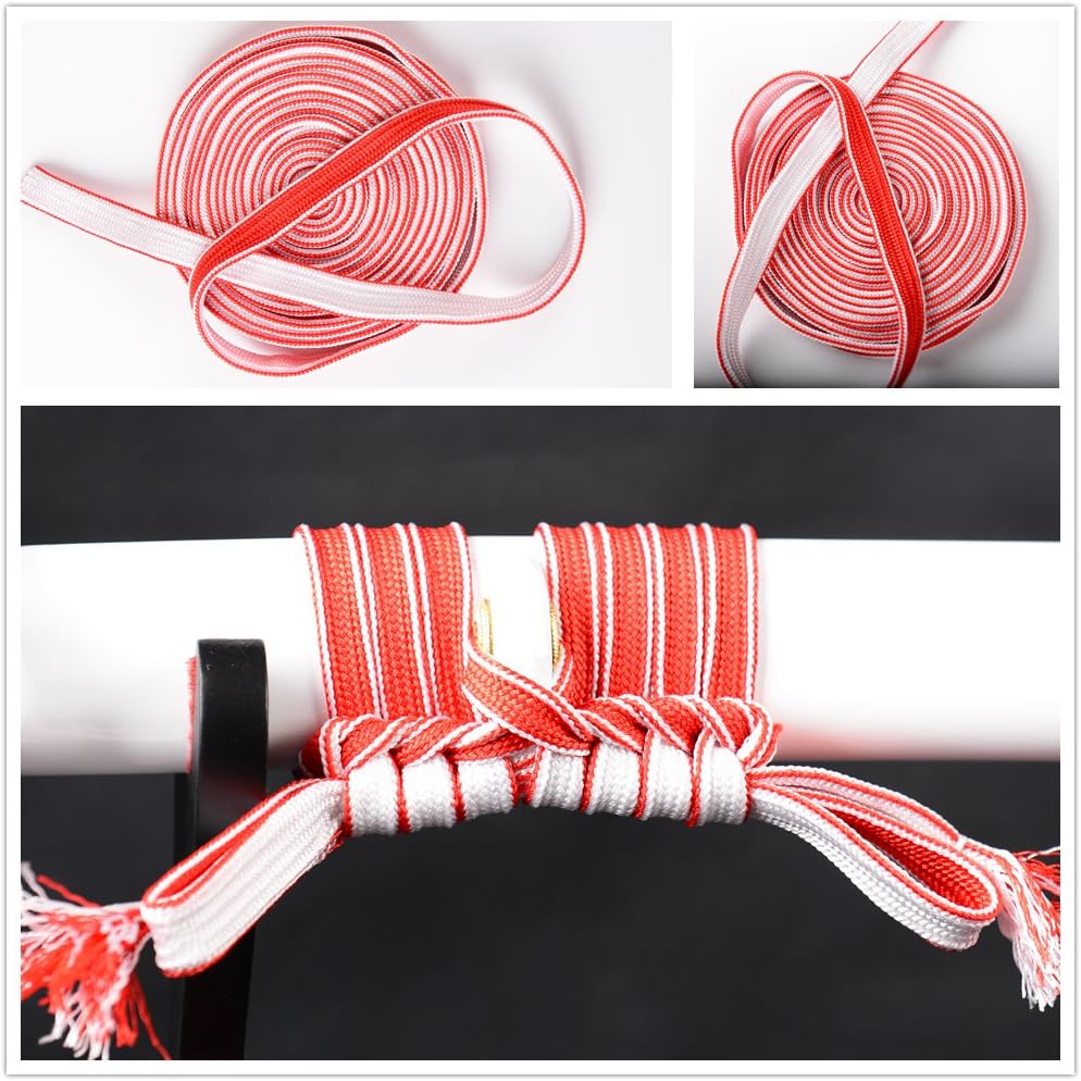 3.3 Yard Bicolored Synthetic Silk Wrapping Cord Sageo for Japanese Samurai Swords Saya Scabbard