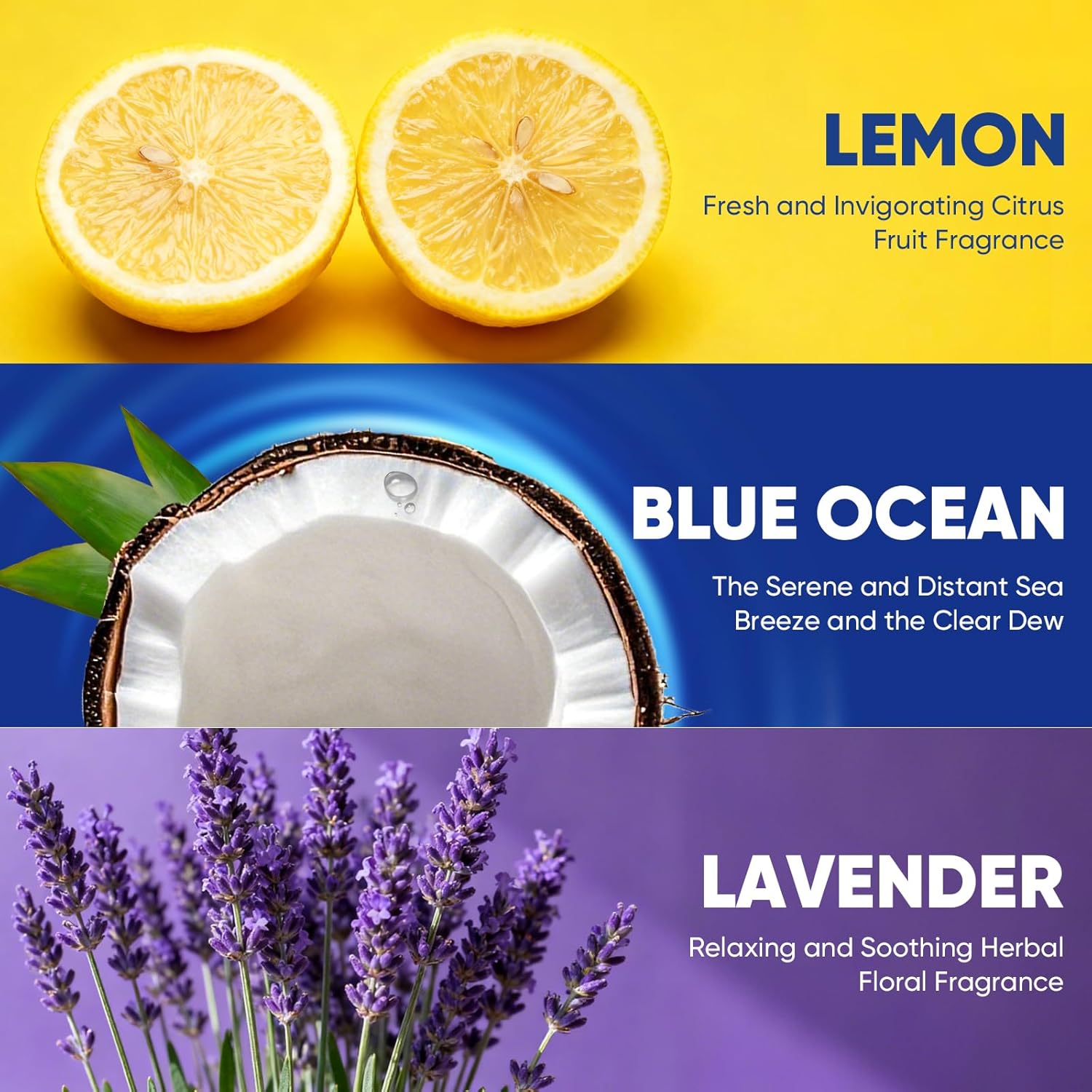 150Ct Aromative Toilet Brush Refills, Toilet Bowl Cleaner Refills, Double-Layer Cleaning Pads Added, Disposable Refill Heads for Toilet Bowl Cleaner Wands，Lemon, Blue Ocean, Lavender （Patented）