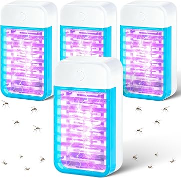 4Pcs Bug Zapper Indoor,Mosquito Zapper, Fly Traps for Indoors,Plug in Bug, Portable Electric Mosquito Zapper with Blue Lights for Living Room, Kitchen, Bedroom, Baby Room.