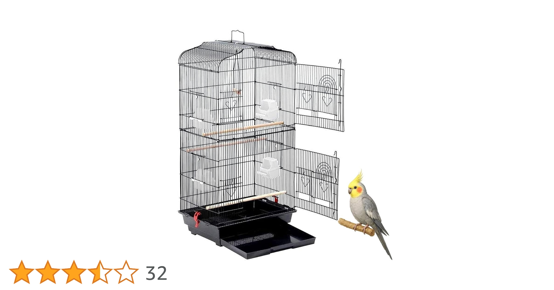 マルワ 35角型 鳥かご 3点まとめ売り インコ 文鳥 フィンチ マルワ 35角型 鳥かご 3点まとめ売り インコ 文鳥 フィンチ