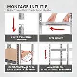 EASYmaxx Étagère pour Charges Lourdes 40 x 40 x 180 cm | Charge Maximale 875 kg et 175 kg par Niveau | Établi avec 5 Étagères Réglables | pour Cave, Garage, Salle - 4