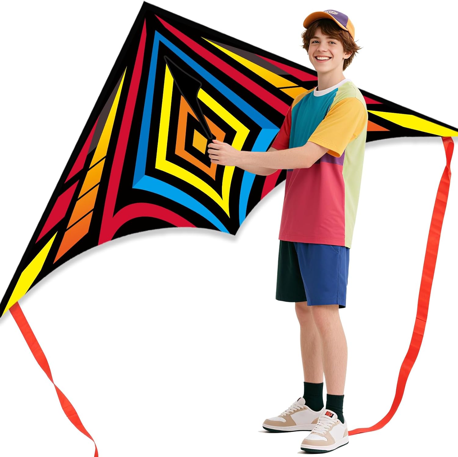 Delta Beginner Kite for Kids & Adults, Easy to Fly Beach Kite