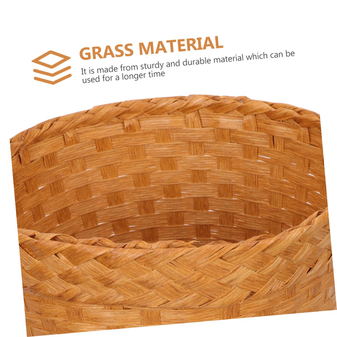Grass Woven Wastebasket for Bedroom and Boys and Girls Room Storage