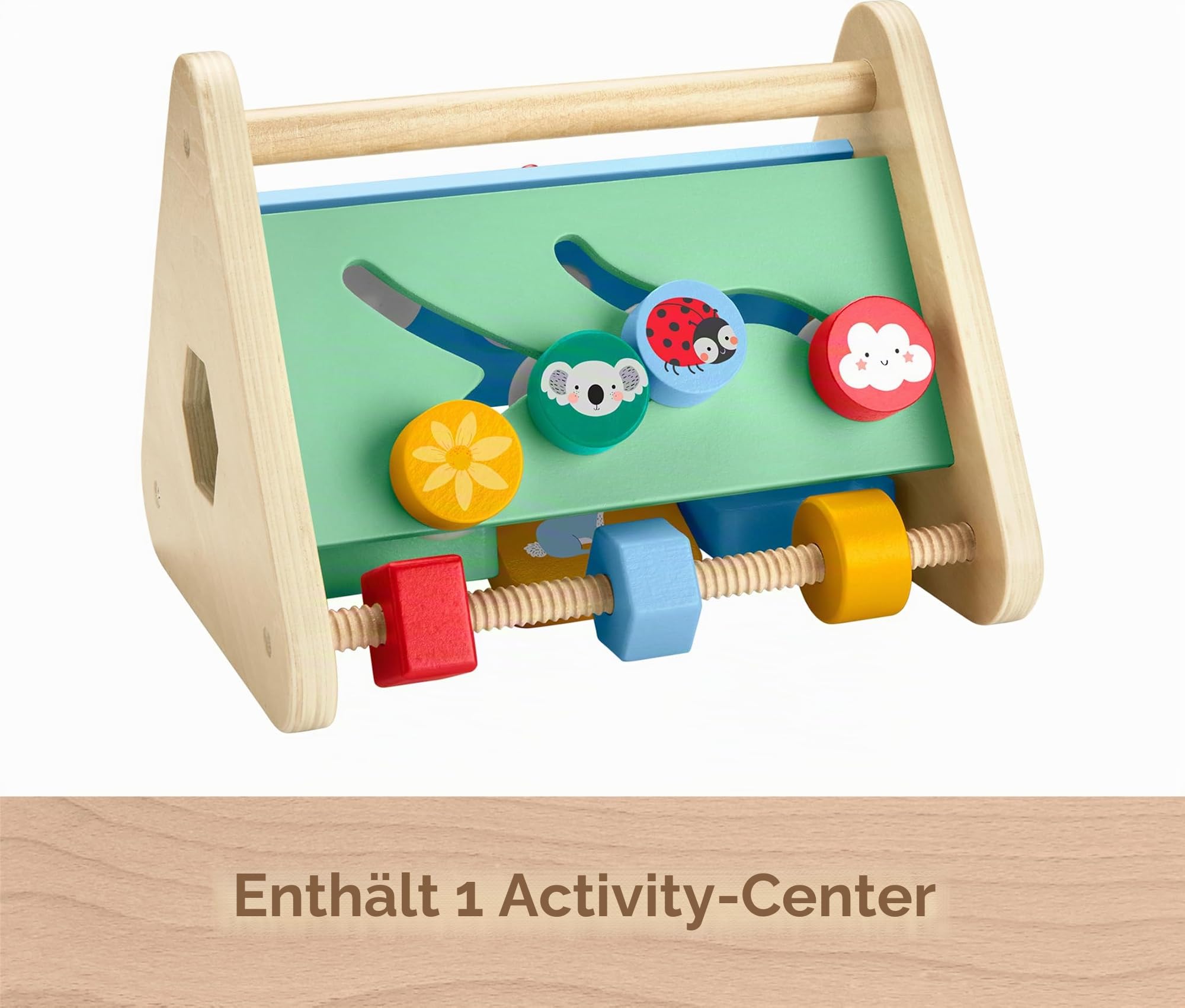 Fisher-Price Holz Baby Spielzeug Aktivitätsdreieck, 3-seitiges hölzernes Feinmotorik-Entwicklungsspiel für Säuglinge ab 6 Monaten