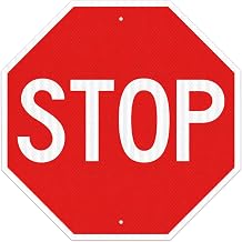 BESEA STOP Sign 24 x 24 Inch, HIP Reflective Aluminum Street & RoadSign, High-Visibility Traffic Sign for Garage, Driveway & Road Safety