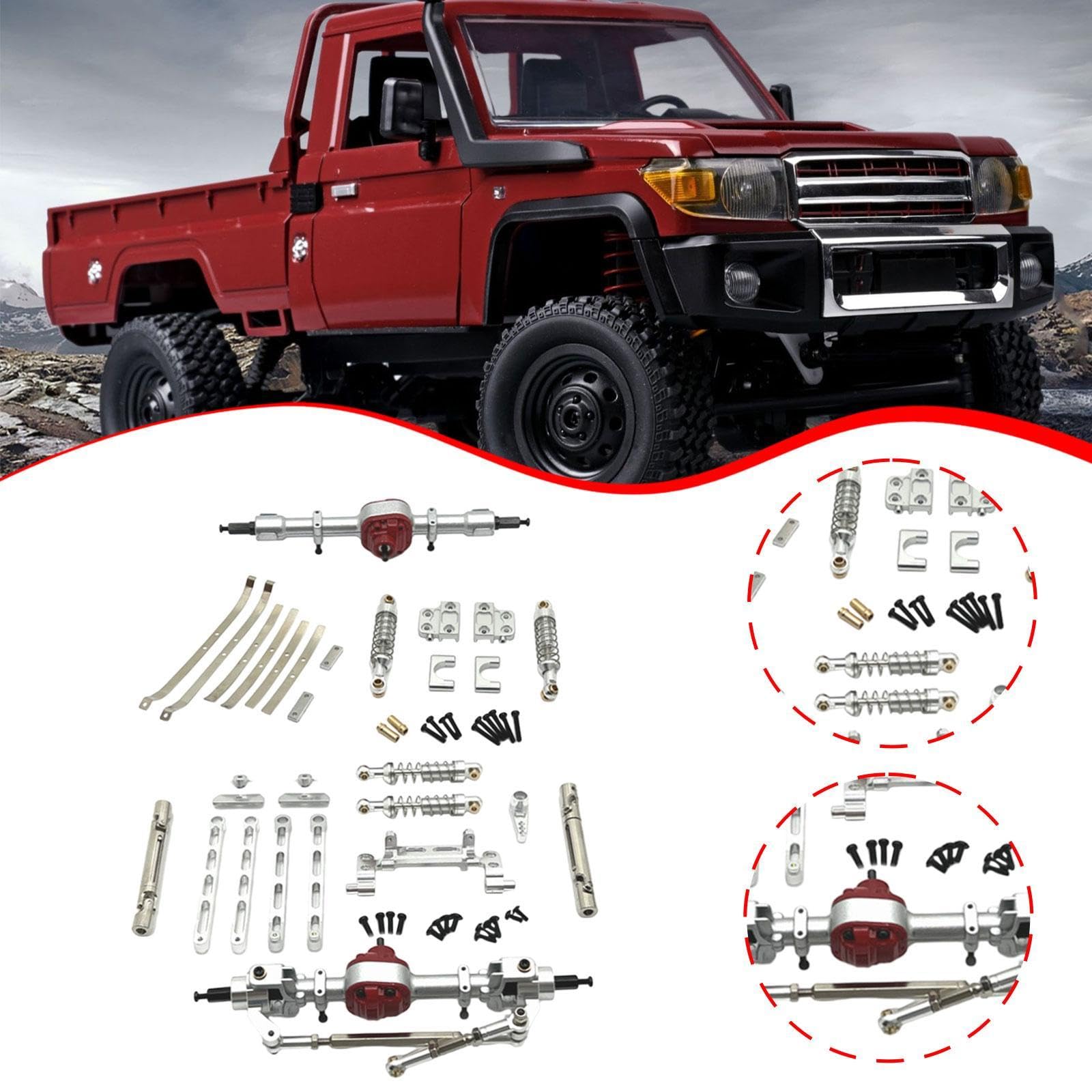 Ricambi per Auto Radiocomandate, Kit di Accessori di Ricambio, Aggiornamento del Telaio, Accessori Installabili Aftermarket per Auto Radiocomandate MN, Argento