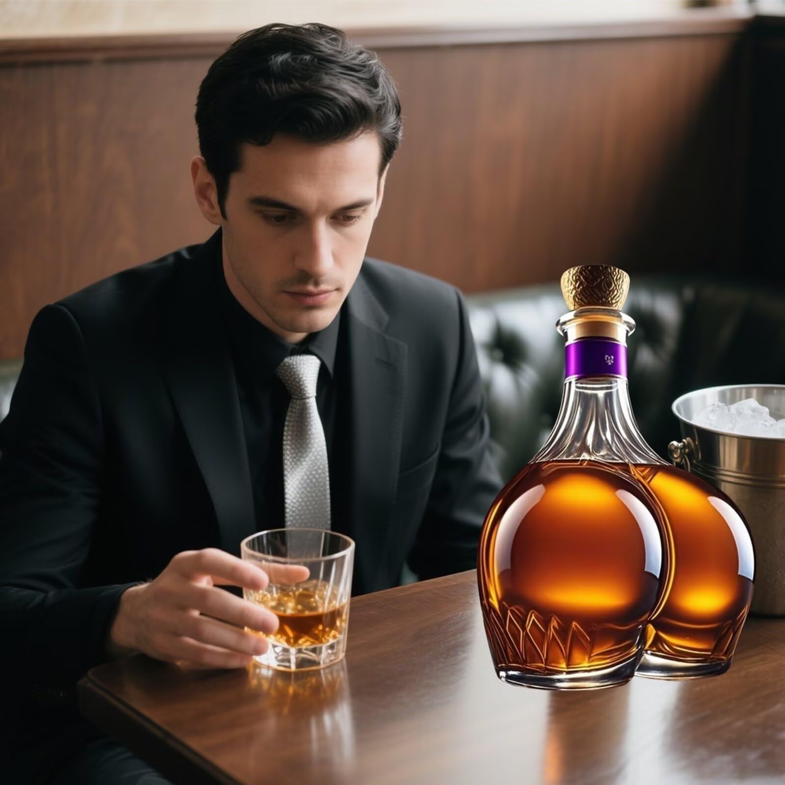 Bouteille de whisky drôle de 300 ml, carafe à vin en verre fantaisie, carafe créative soufflée à la main, bouteille d'alcool unique en forme de fesses pour les fêtes, décoration de bar, design étanche