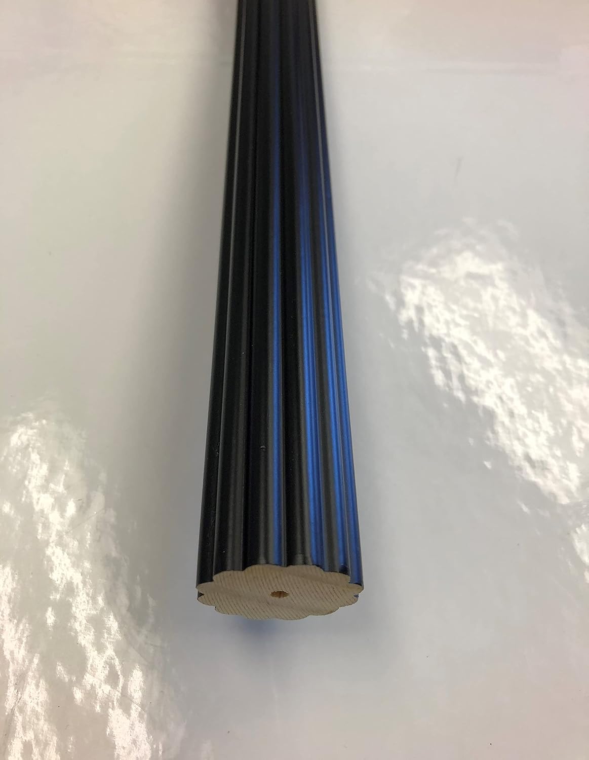 1 3/8 Inch Diameter Drapery Wood Fluted Curtain Rod 8 Ft (Walnut)