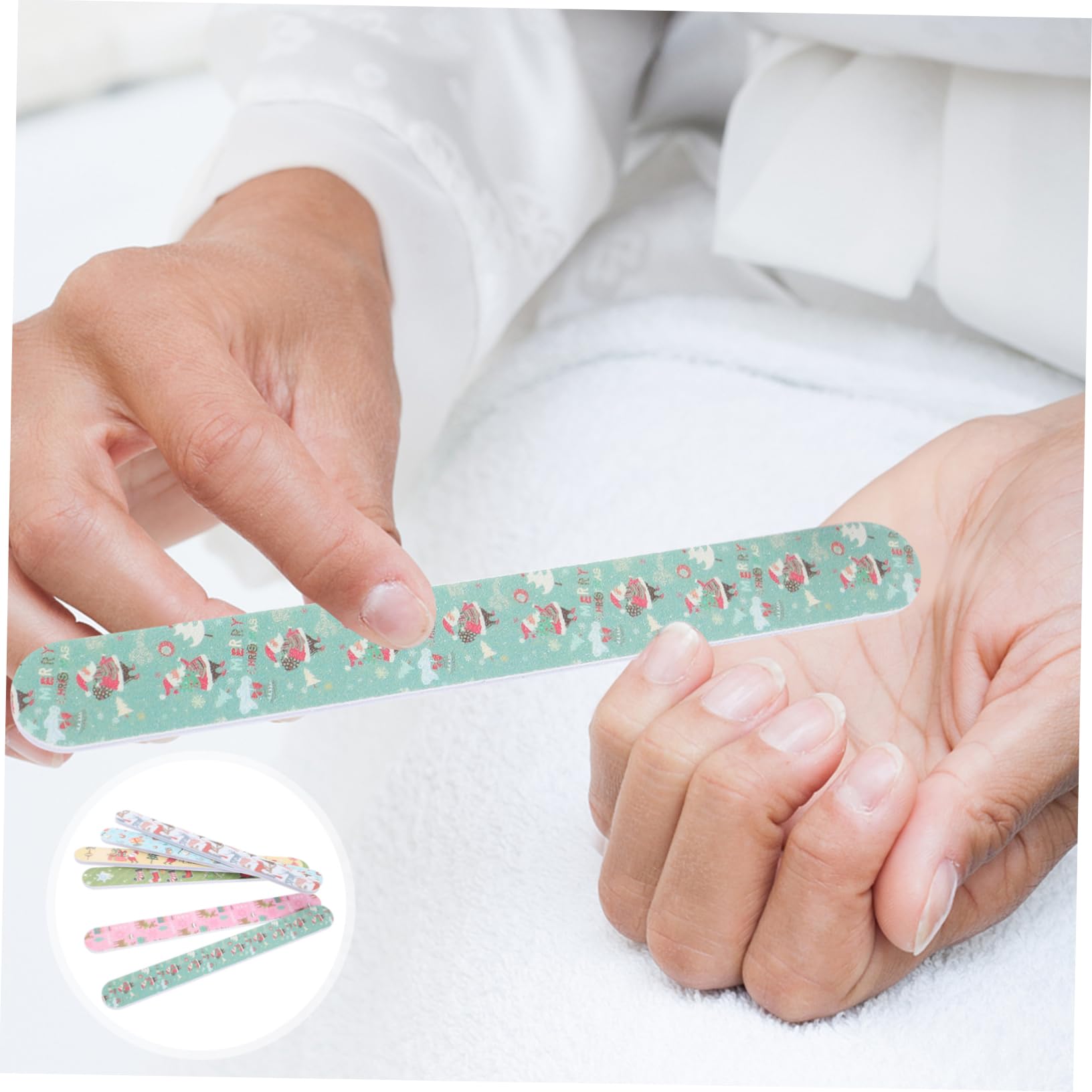 Beaupretty Limes à Ongles De Noël En Grains 12 Pièces Format Standard Pour Manucure Femmes Et Filles Usage Festif
