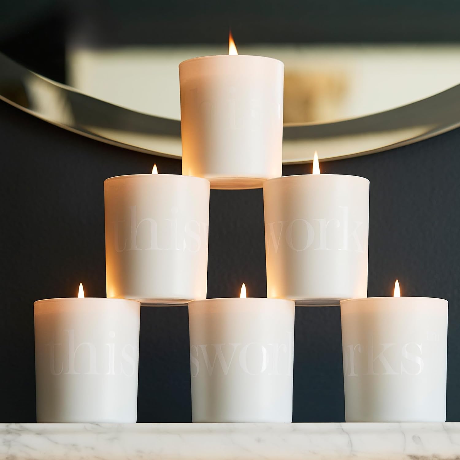 This Works Deep Sleep Heavenly Candle, 220 g - Luxury Candle Enriched with Essential Oils of Lavender, Camomile and Vetivert - Hand Poured Scented Candle with a 40hr Burn Time for a Calming Experience