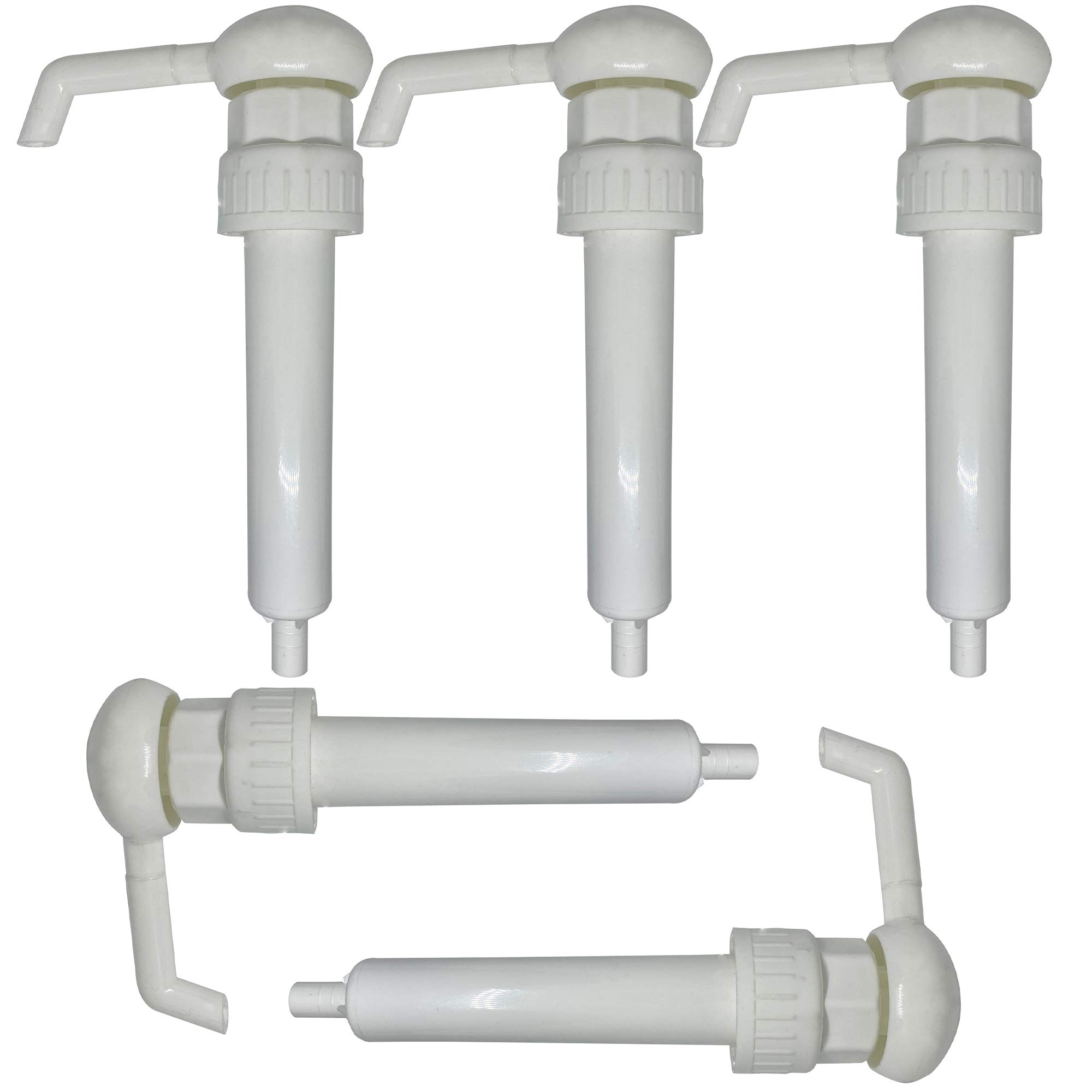 Pack of 38MM Pump Dispensers to Suit 5 Liter Containers Dispenses 15ML Dose - White (5)