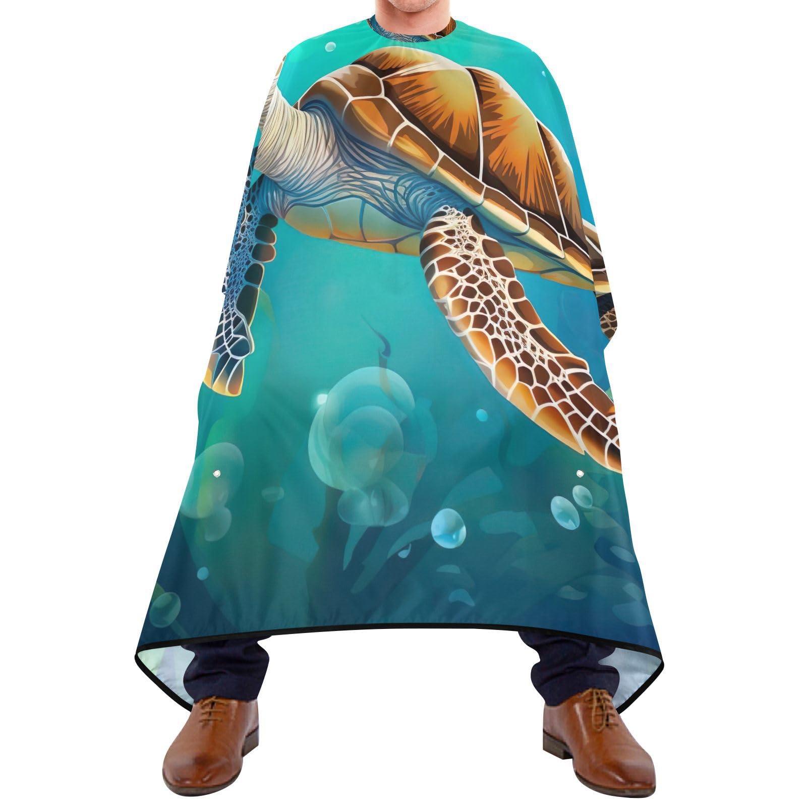 Hezely Turtle Hair Dye Cape, Barber Cape for Adults,Waterproof Salon Cape,Waterproof Hairdressing Styling Hair Cutting, 65