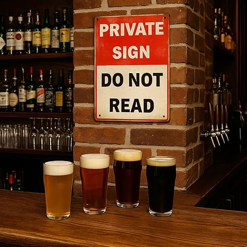 Miniatura 8 de Divertido letrero privado de metal con texto en inglés "Do Not Read" - Decoración de pared de humor retro - Letrero de aluminio de 12 x 8 pulgadas