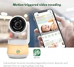 Moniteur vidéo de bébé LeapFrog LF925-2HD 1080p WiFi avec accès à distance, caméra panoramique et inclinable à 360 degrés, affichage haute définition de 5” 720p, lumière nocturne, vision nocturne en couleur (blanc) Taille unique