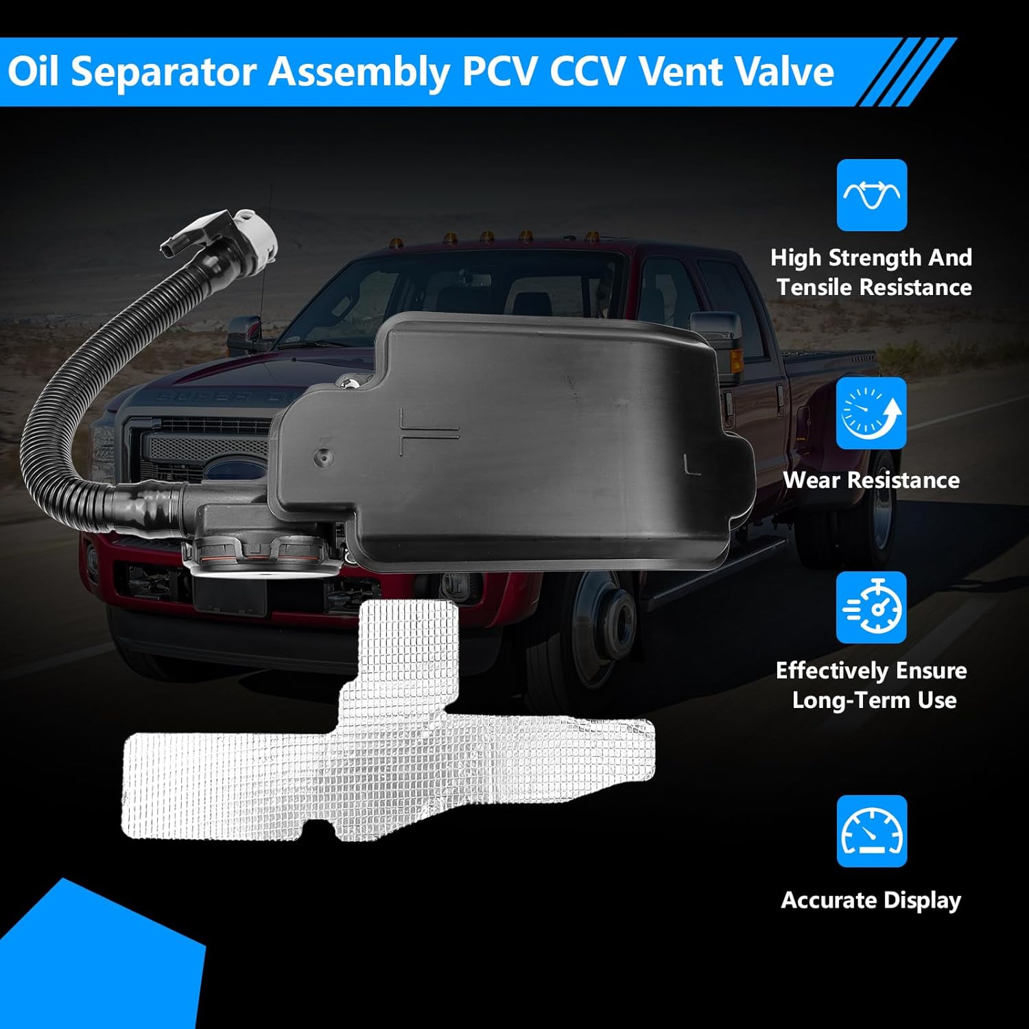 Oil Separator Assembly PCV CCV Vent Valve Compatible with Ford 6.7L V8 Powerstroke Diesel Engine 2011 2012 2013 2014 2015 2016 F250 F350 F450 F550 Super Duty | Replaces DC3Z6A785C