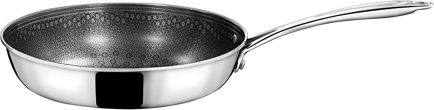 Cuisinox - Virtuo - Frying pan 24 cm - Triply base, non-stick honeycomb coating - Suitable for all heat sources including induction - Stainless steel - Satin finish - PFOA and PFAS free - Made in