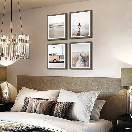 Miniatura 5 de Arte de pared para dormitorio y playa enmarcado moderno, sala de estar, baño, paisaje tropical de 11 x 14 pulgadas, paisaje costero vertical,