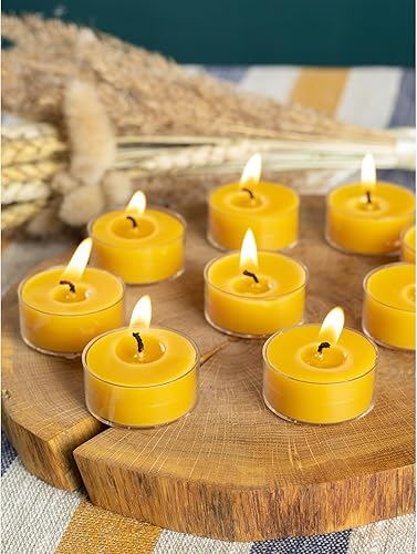 Miniatura 3 de CANDWAX Juego de 12 velas de cera de abeja pura, velas de cera de abeja hechas a mano naturales, velas de cera de abejas