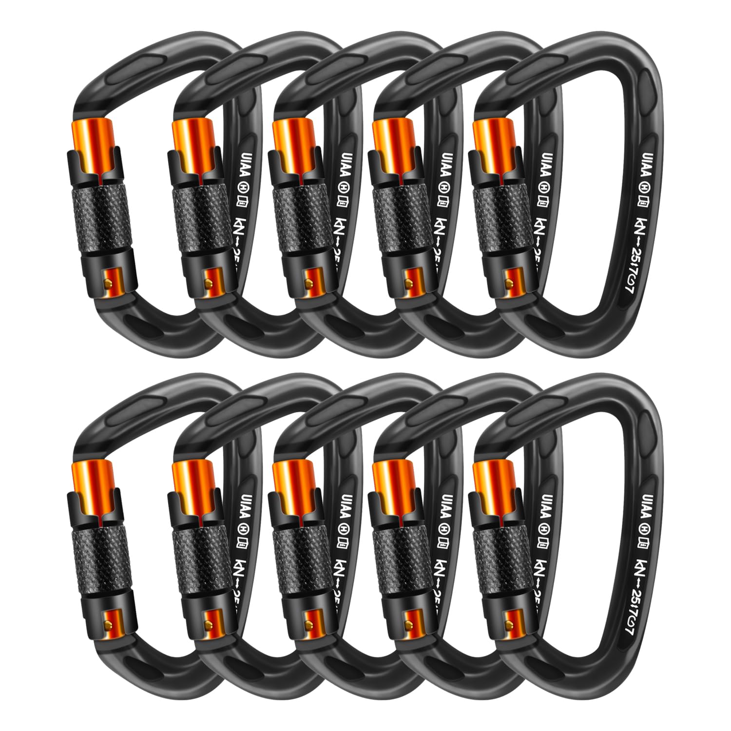 UIAA Certified Professional Heavy Duty Large Locking Carabiner Clips Climbing Carabiner 2…