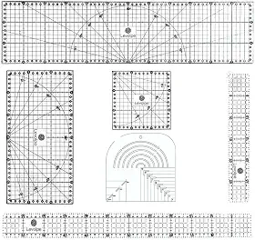 Kit 6 R�guas Costura 15x60 15x30 5x60 5x30 15x15 Caixa de Leite Acr�lico