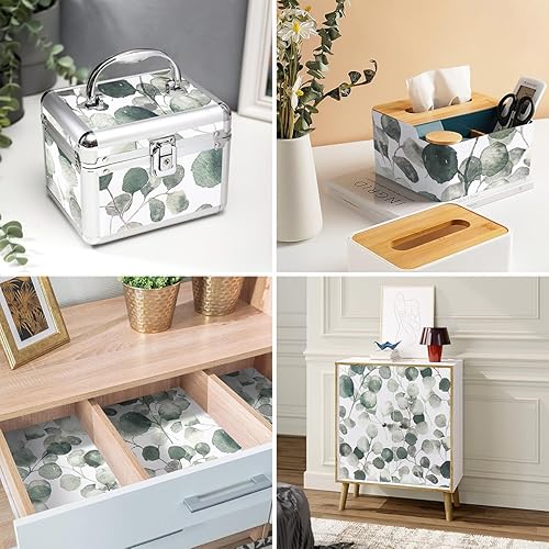 Miniatura 7 de Nukofal Papel tapiz de hojas para despegar y pegar, papel de contacto floral de 17.7 x 196.8 pulgadas, papel tapiz autoadhesivo de hojas de