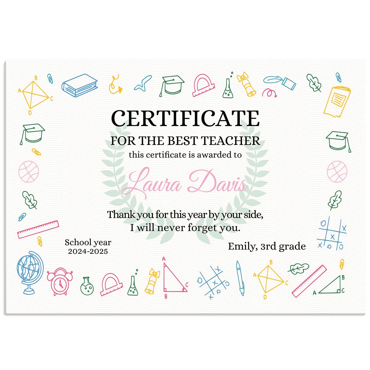 Pictalia - Personalized Metal Poster, Thank You Teacher Gifts Personalised, Personalised Teacher Gifts, Teacher Gifts For Women Personalised, For Teacher, A4, A3, A2, Canvas, Customised Text