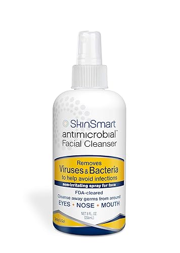 Miniatura 8 de SkinSmart Antimicrobial Spray limpiador facial para eliminar virus y bacterias alrededor de los ojos, nariz y boca, Fight Maskne, spray de 2 onzas