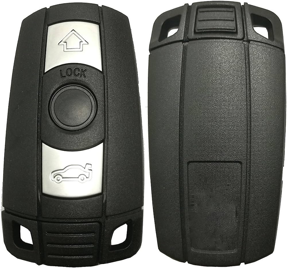 Rubik 3 Buttons Replacement Uncut Key Shell Case for BMW 1 3 5 Series X1 X3 X5 X6 Z4 328i 325i 320, Keyless Entry Car Remote Control Fob Cover (Style B)
