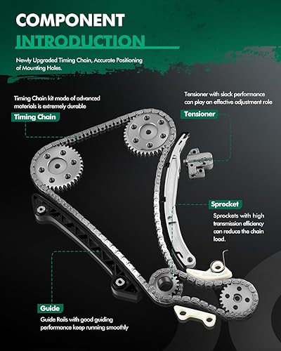 Miniatura 3 de SCITOO TS21939 Kit de cadena de distribución del motor reemplaza para Ford para Mercury Escape Mariner 2.3L 2005 2006