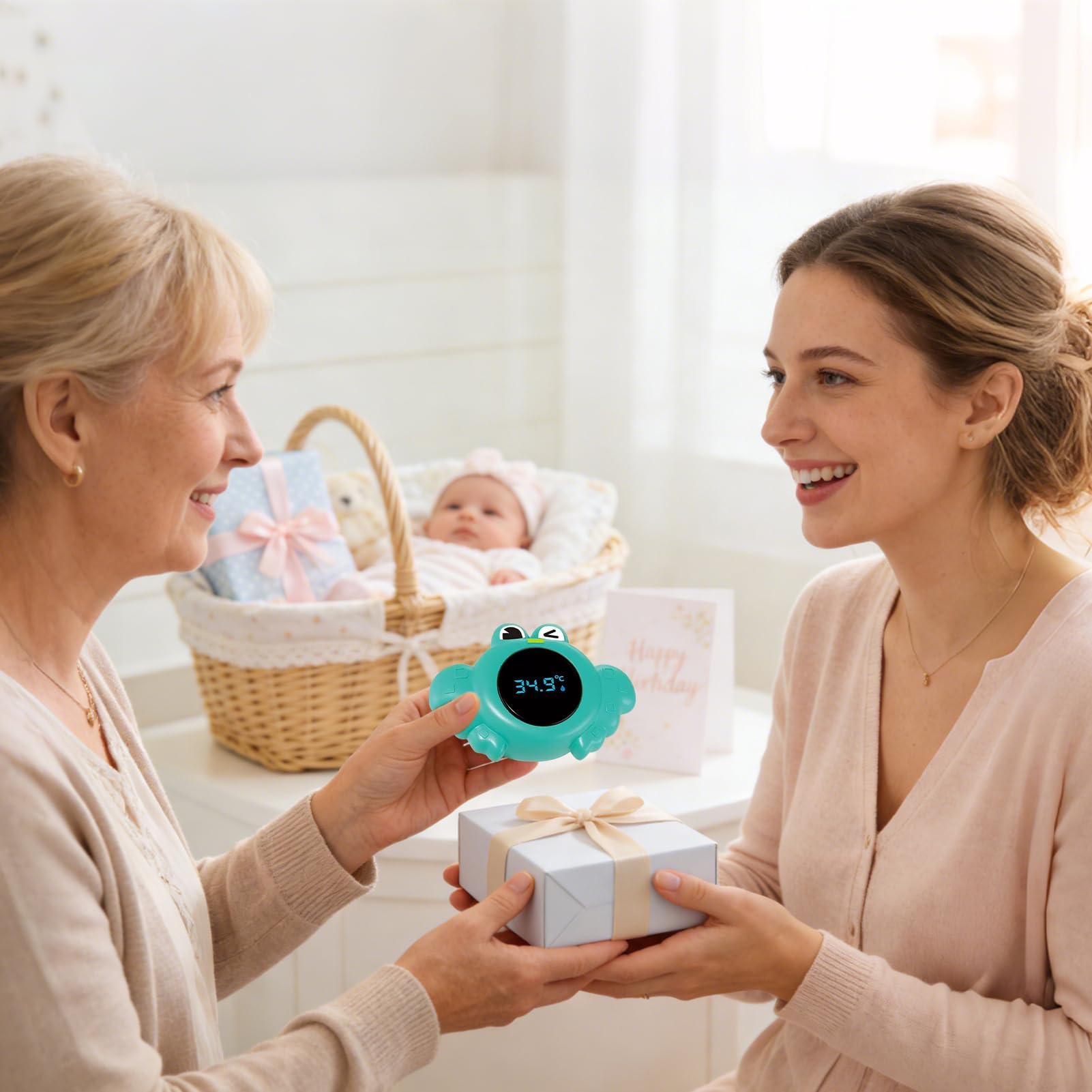 Medidor de temperatura para baño, medidor de agua electrónico impermeable, lectura instantánea de temperatura para bebés, niños, nuevos padres, ducha, piscina, diseño de animales