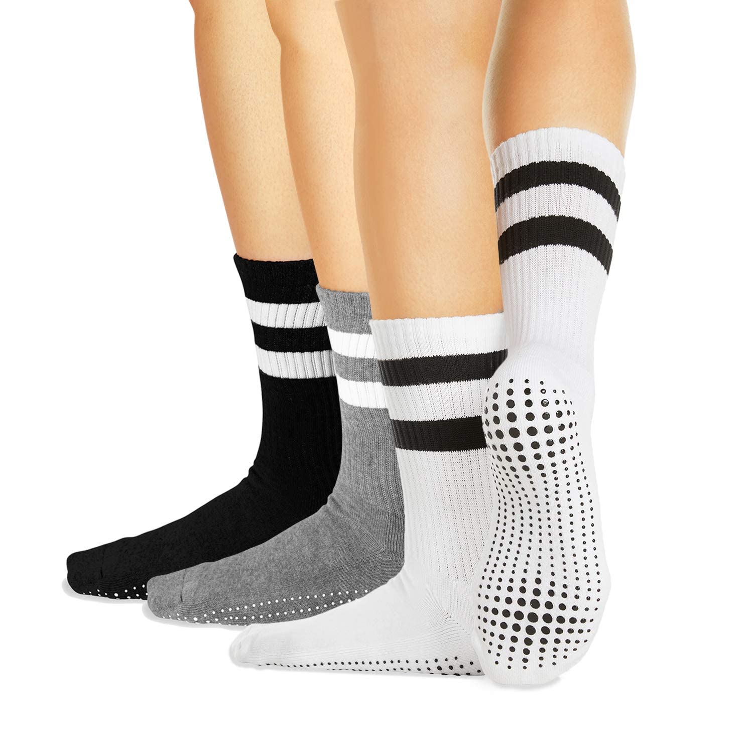 LA ACTIVE Non Slip Yoga Grip Socks - Barre Ballet Pilates Athletic Socks for Men and Women