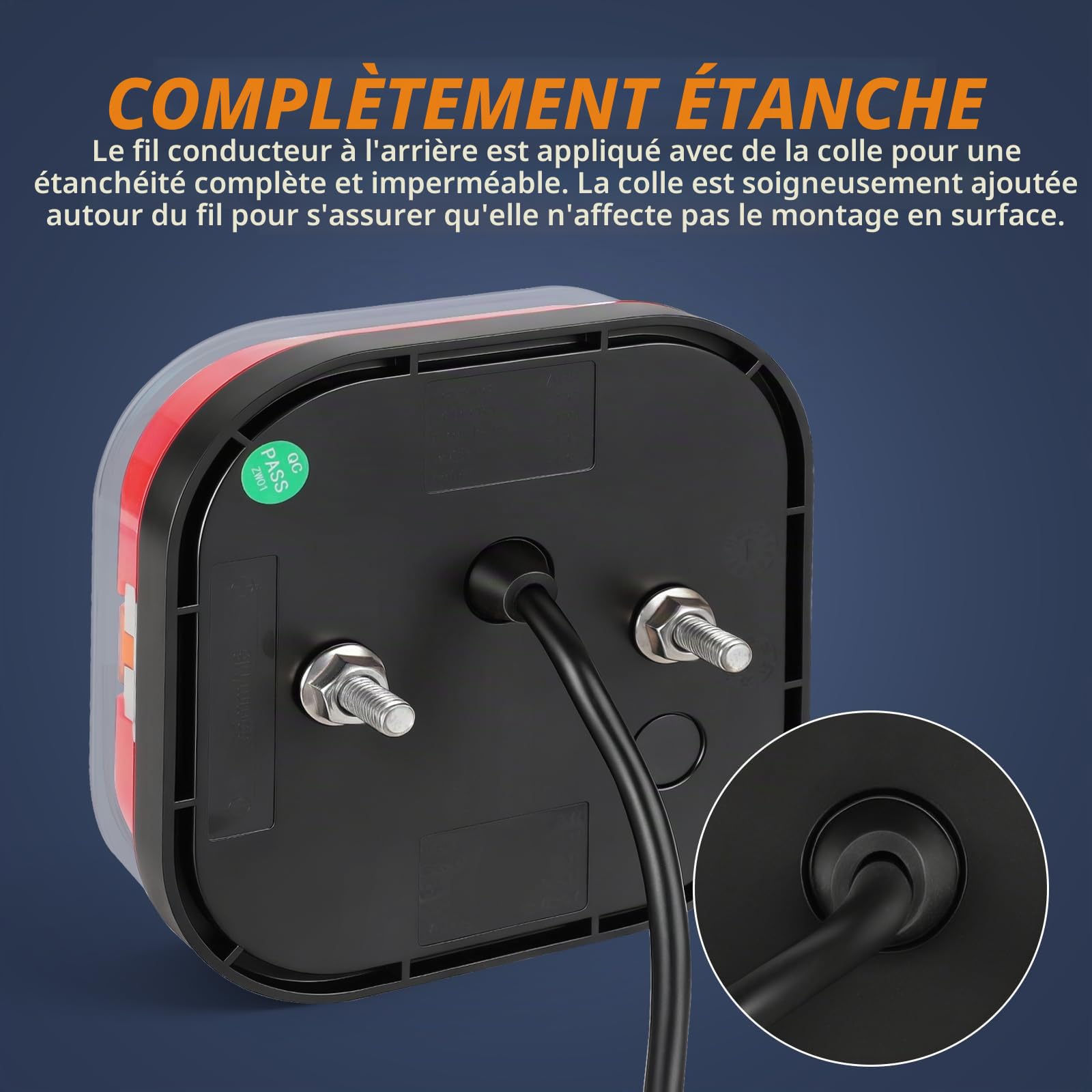 2 Feux Arrière Remorque LED Étanches Néon Pour Camion Avec Certificat E 12V 24V Compact 5 Fonctions Pour Camion Caravane Fourgon Tracteur