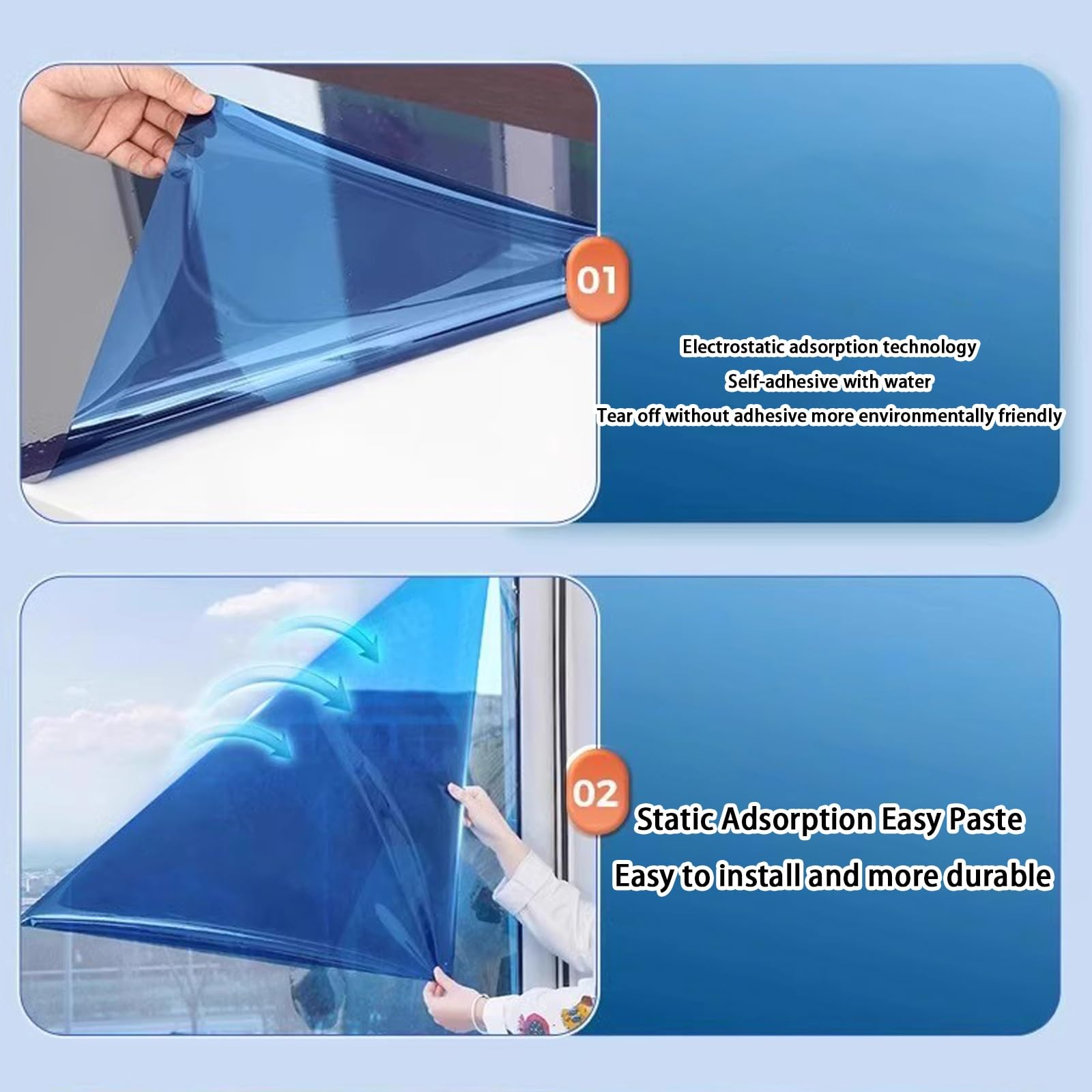 HJXGQJM Lámina De Espejo para Ventanas, Vinilo para Ventanas Efecto Espejo Cristal Unidireccional Lámina Protector Solar Privacidad, Lámina Protector Solar Privacidad(90x200cm(35x79in))