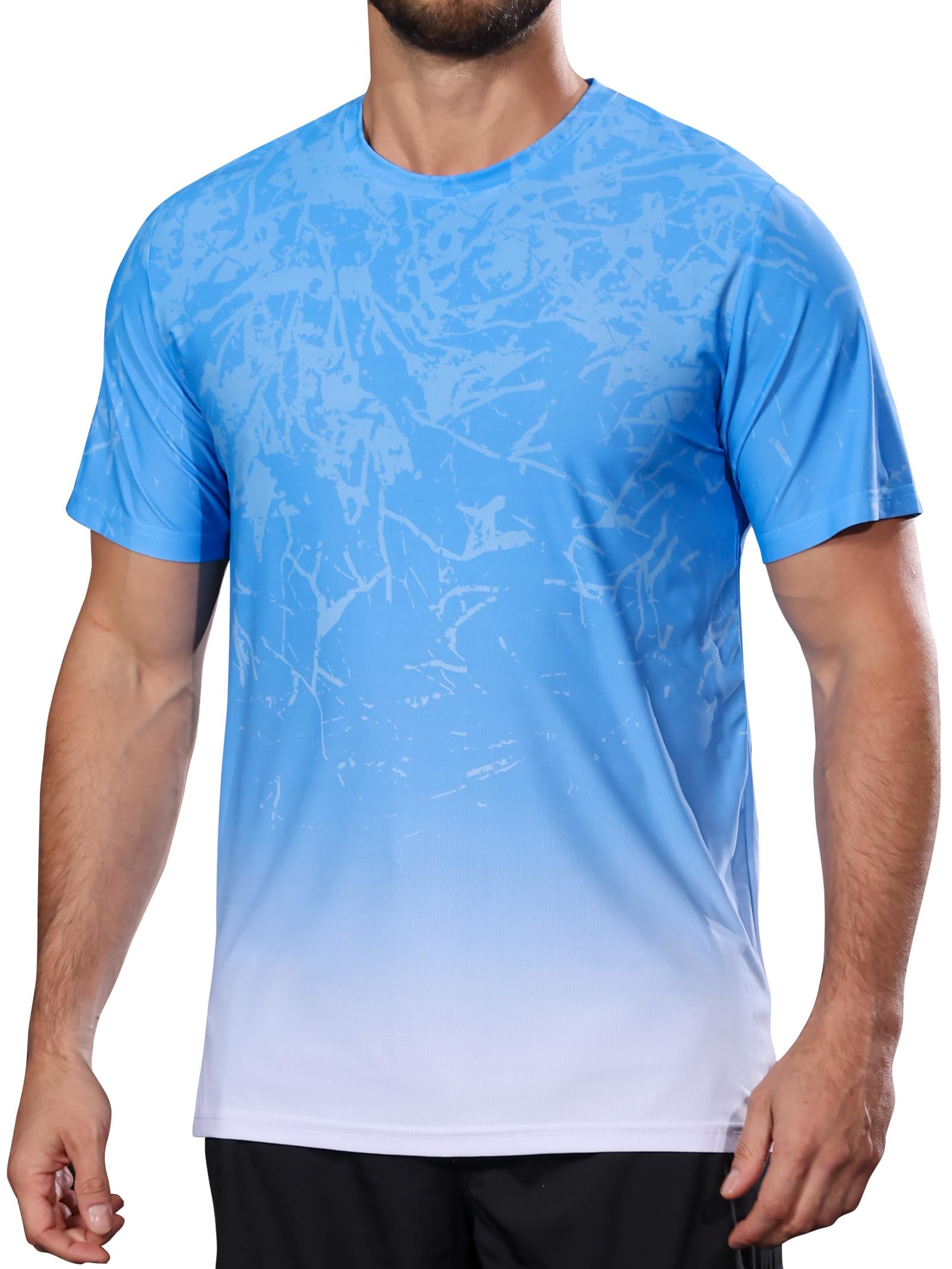 zeetoo Mens Athletic T-Shirts Moisture Wicking Cooling Performance Quick Dry Short Sleeve Workout Gym Top Running Tees